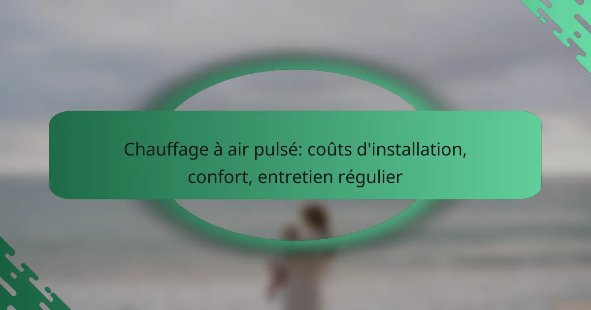 Chauffage à air pulsé: coûts d’installation, confort, entretien régulier