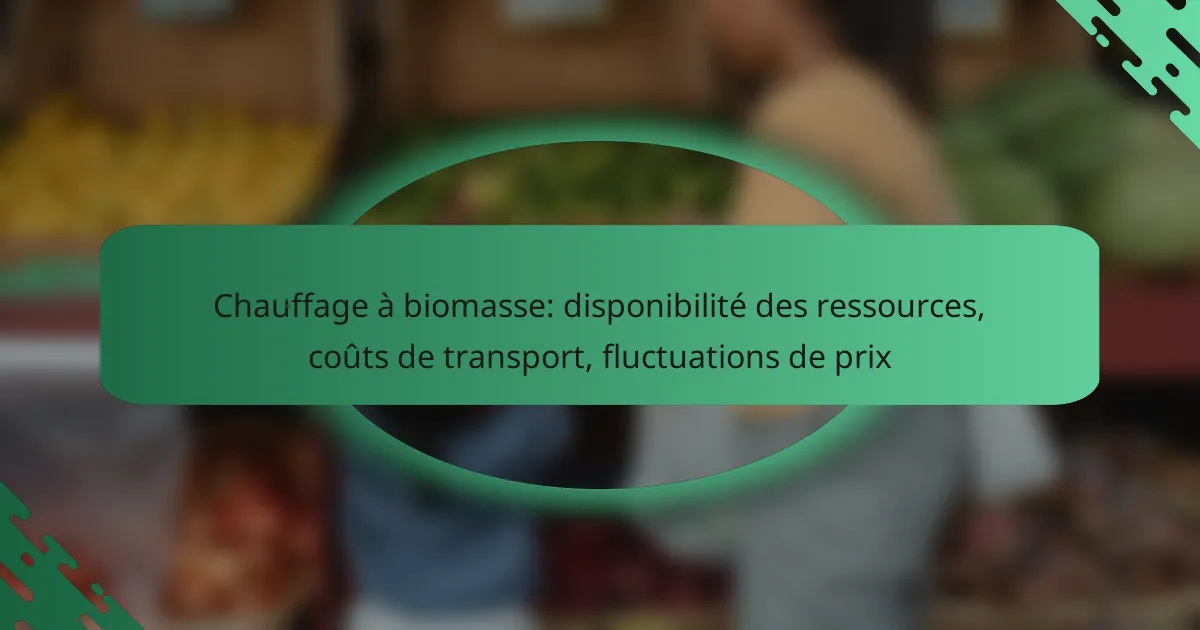 Chauffage à biomasse: disponibilité des ressources, coûts de transport, fluctuations de prix